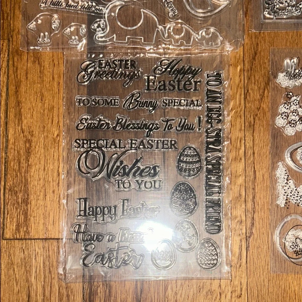 Transparent Easter Decorative Stamps Set NWT